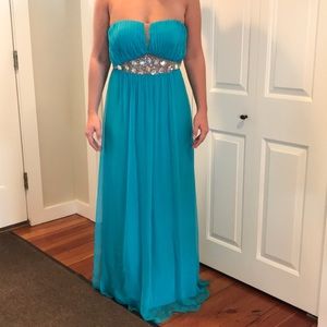 Aqua Prom Dress by Adrianna Papell